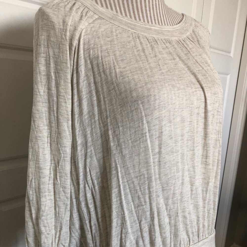 BNWT Super Soft Gathered Oatmeal Long Sleeve Tee